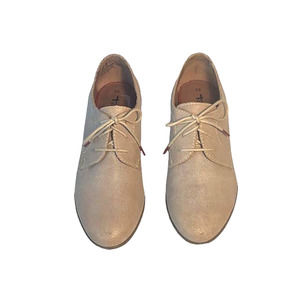 Women's Tamaris Textured Leather Lace Up Oxford Loafers Beige Size 36 US 5.5